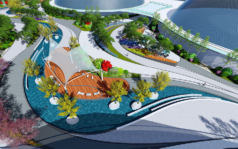 成都市新都区国际商业广场景观设计