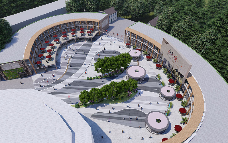 秦始皇兵马俑入口国际商业广场景观