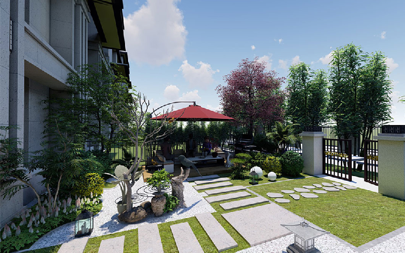 西咸新区御河上院居住区别墅景观