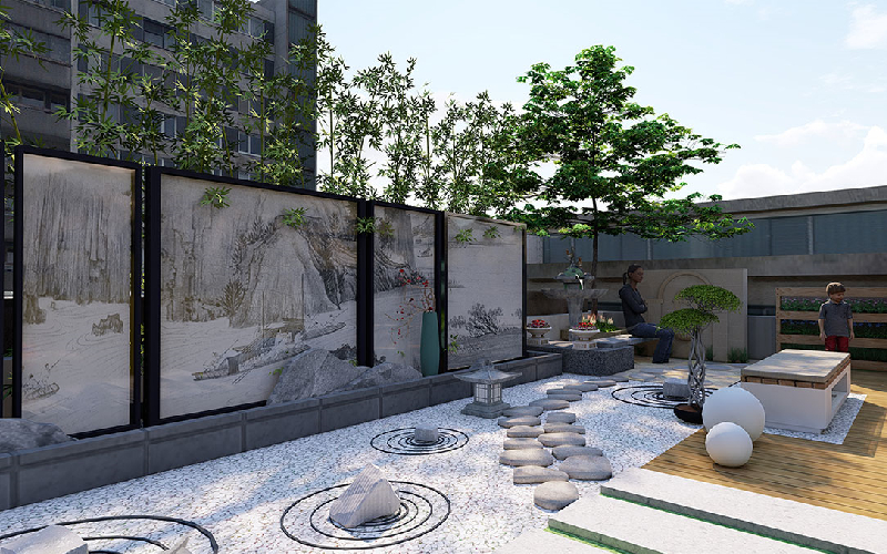 西安市雁环路花卉市场居住区别墅景观