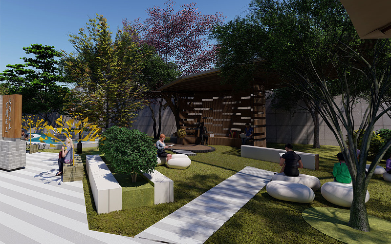 西安财经大学读书广场景观设计